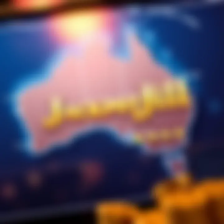 Australian map highlighting legal online casinos offering Jackpot Jill