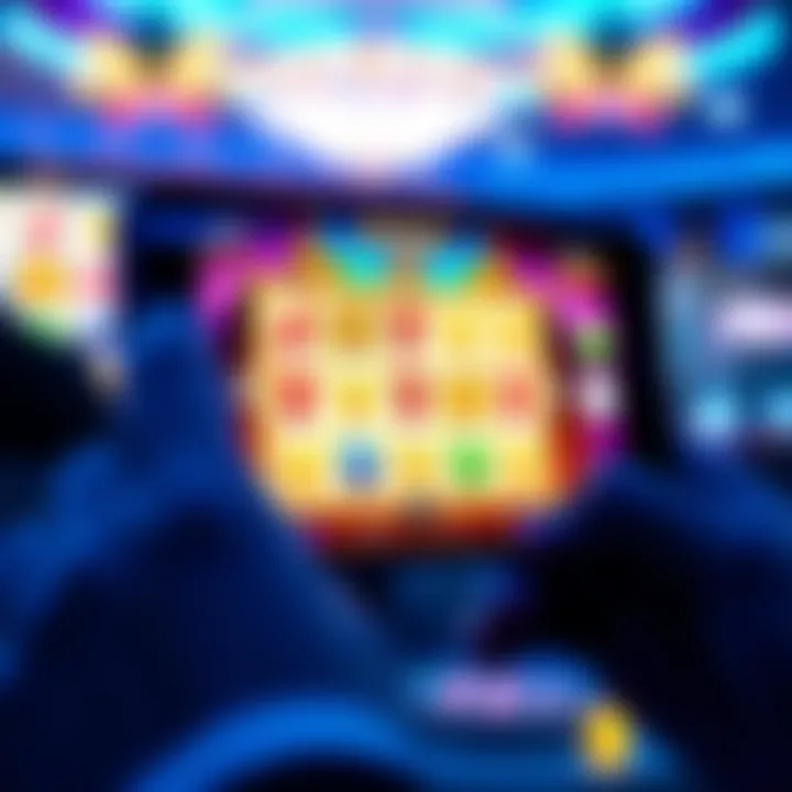 Mobile device displaying Jackpot Jill slot game interface with vibrant graphics and jackpot symbols