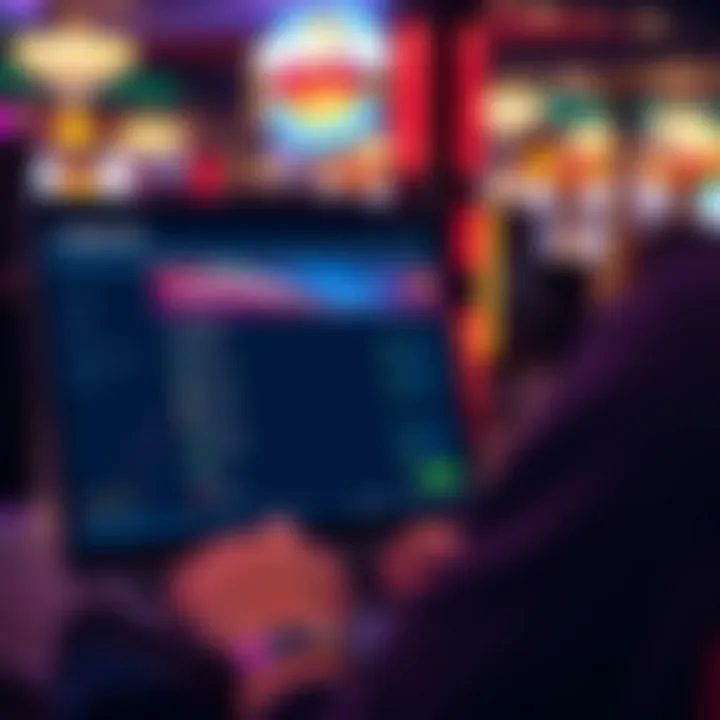 User navigating the Jackpot Jill online casino platform on a laptop to find support options