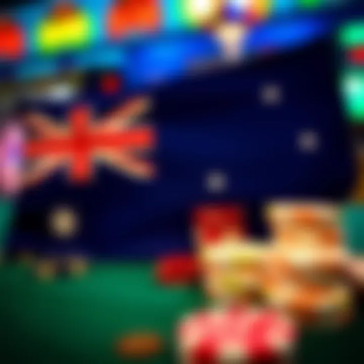 Australian flag symbol with casino chips and bonus icons representing legal and rewarding gaming options