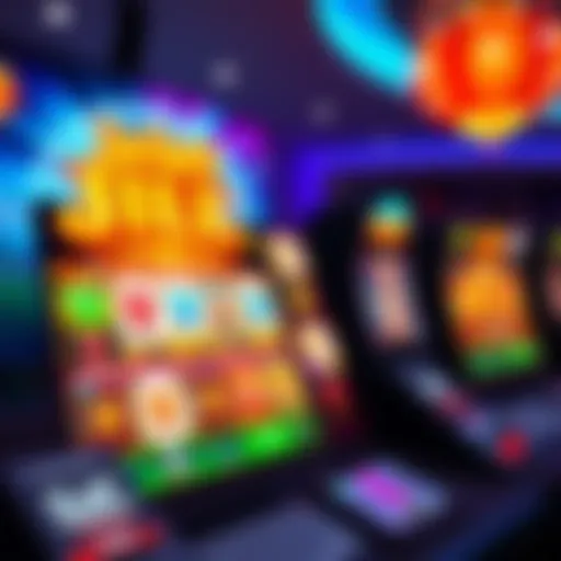 Colorful online casino interface showcasing diverse slot games and vibrant graphics
