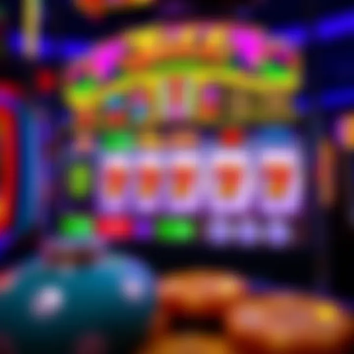Colorful slot machine screen displaying Jill Jackpot game symbols and winning combinations