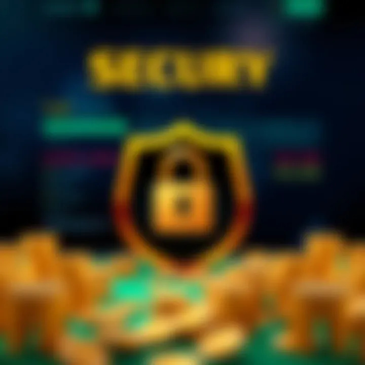 A secure online casino platform showing a shield and lock symbolizing safety and trust