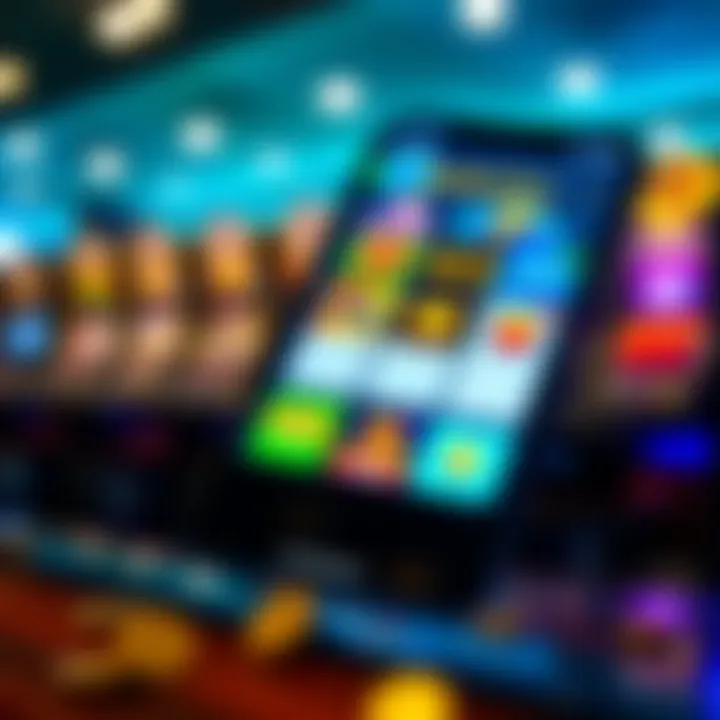 Mobile phone screen showing the Jackpot Jill app interface with colorful icons for various Australian lotteries and games