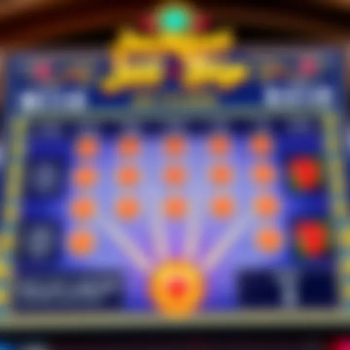 Diagram illustrating gameplay mechanics and winning combinations of Jackpot Jill Bip