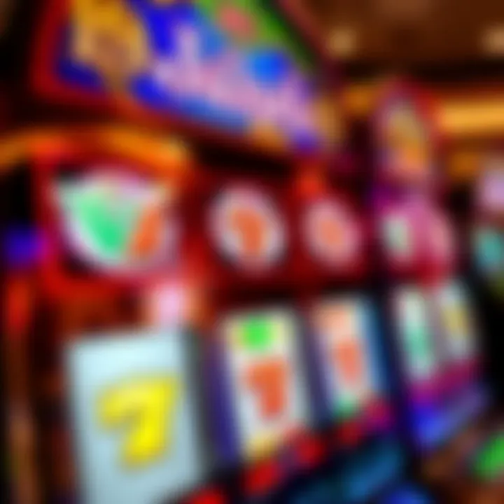 Colorful symbols on a digital slot machine representing jackpot rewards and bonuses
