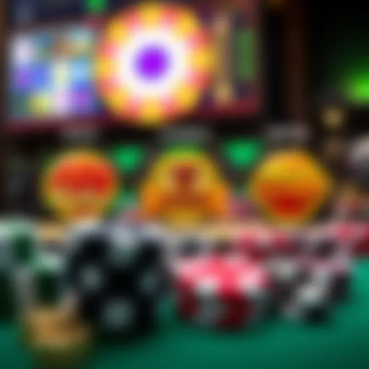 Visual representation of various types of casino bonuses with symbols for free spins, cashback, and deposit matches