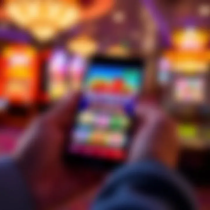 Mobile device displaying the Jackpot Jill Casino app home screen with colorful game icons