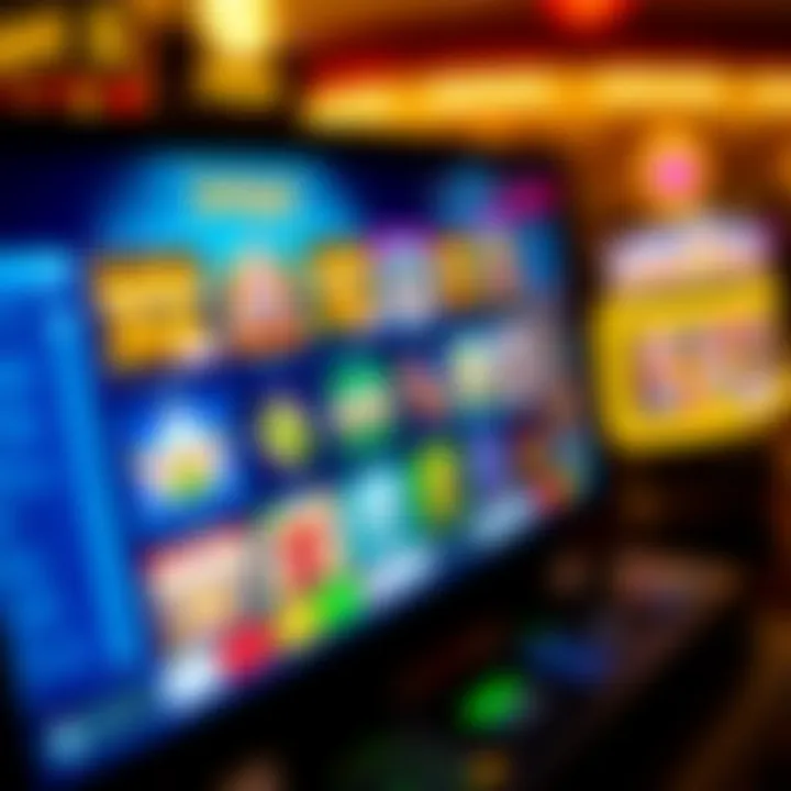 Colorful online casino interface displaying a variety of slot games on screen