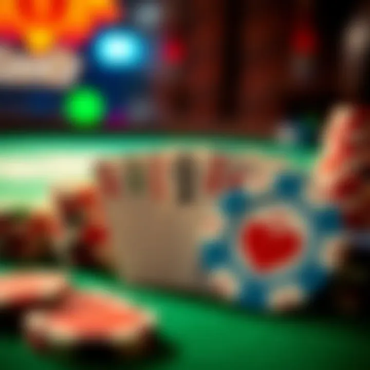 Colorful casino chips and playing cards symbolizing bonus opportunities at Jackpot Jill Casino