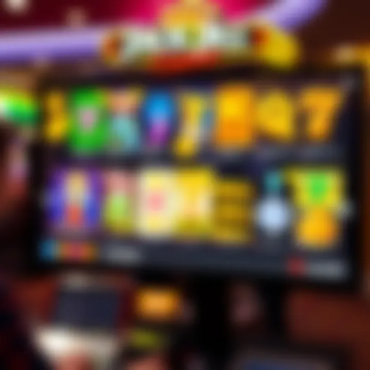 Jackpot Jill Casino interface showcasing a variety of slot games on a digital screen