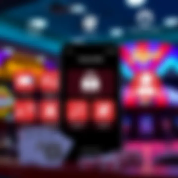 Secure payment options and customer support icons on a mobile casino platform