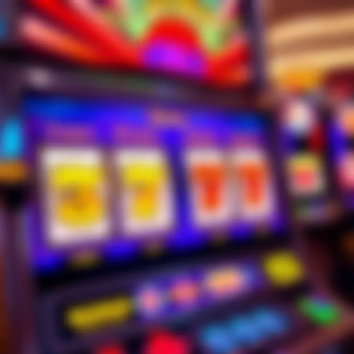 Colorful jackpot slot machine with glowing bonus symbols