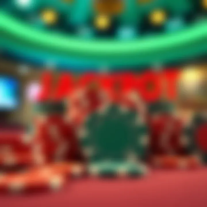 Illustration of casino chips and promotional vouchers on a table