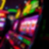 Colorful slot machine reels glowing with winning combinations