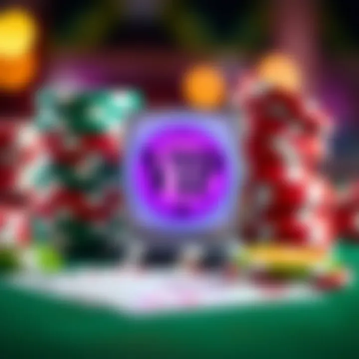 Colorful casino chips stacked with playing cards and a glowing VIP badge