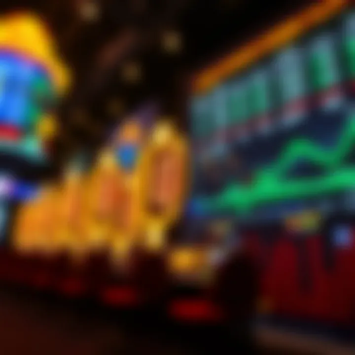 Conceptual representation of jackpot moments highlighted by glowing symbols and dynamic financial charts