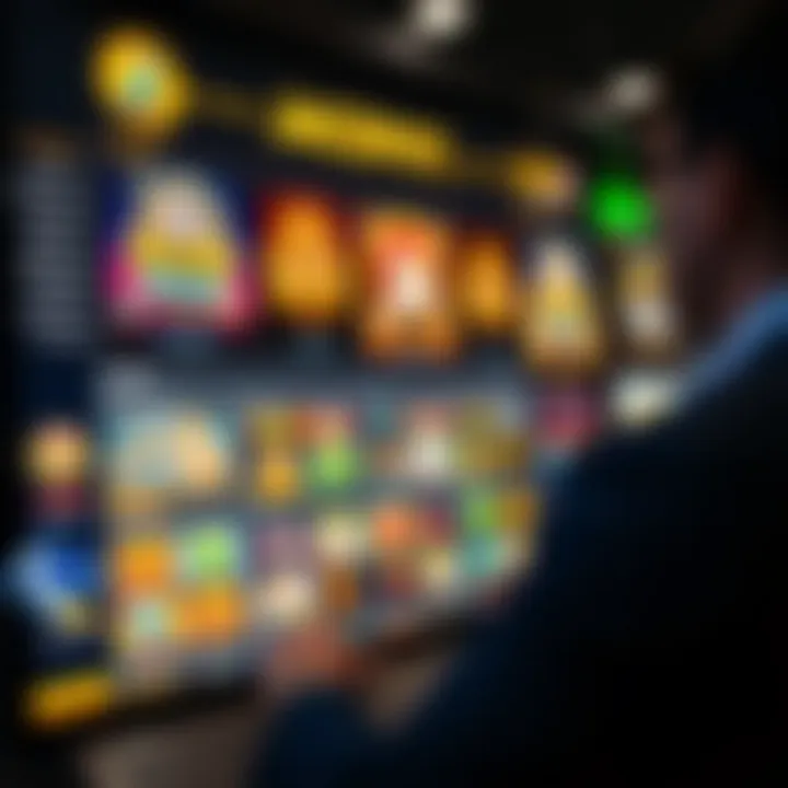 Display of Jackpot Jill Elite gaming platform highlighting various slot games and user navigation options