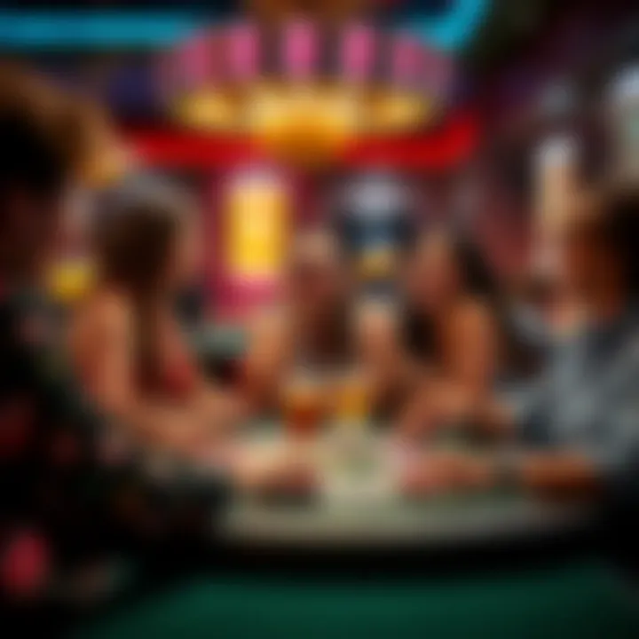 Group enjoying lively casino game night with laughter and excitement