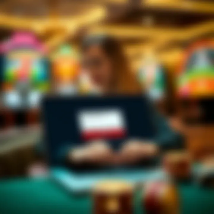 User securely logging into Jackpot Jill account on a laptop