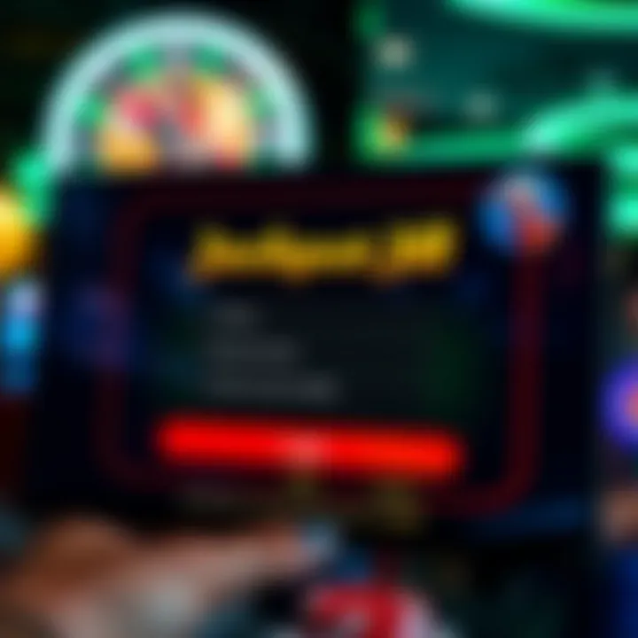 Login screen interface of Jackpot Jill platform with secure access options