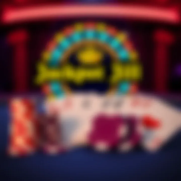 Bright graphic illustrating the Jackpot Jill logo with casino chips and playing cards symbolizing no deposit bonuses