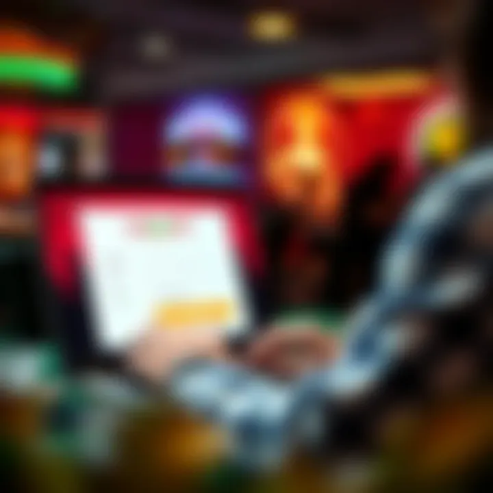 User filling out online registration form on a laptop screen with Jackpot Jill branding