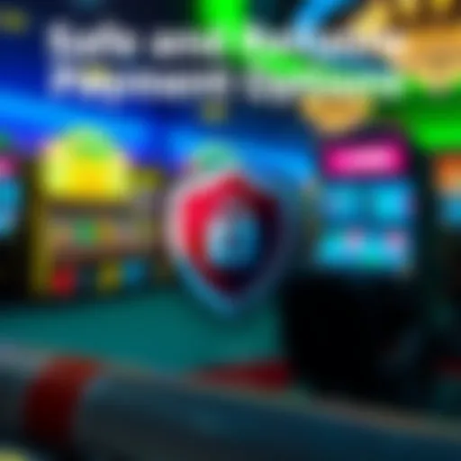 Secure online payment methods icons with shield symbolizing safety