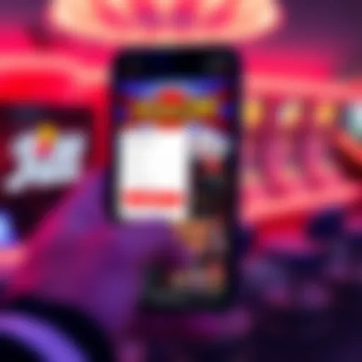 Illustration of a mobile device showing Jackpot Jill sign up screen with promo code entry