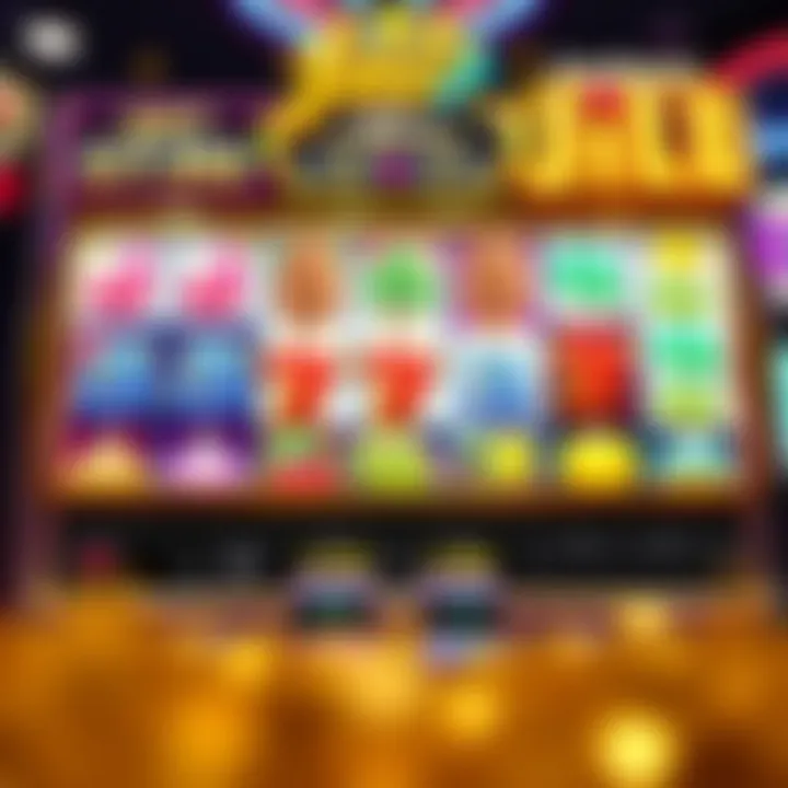 Exciting jackpot slot game screen showcasing vibrant symbols and big win potential