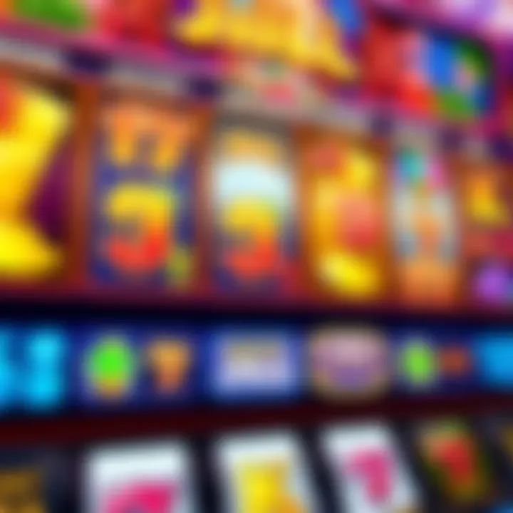 Colorful Jackpot Jill slot game screen showing reels with vibrant symbols and jackpot icons