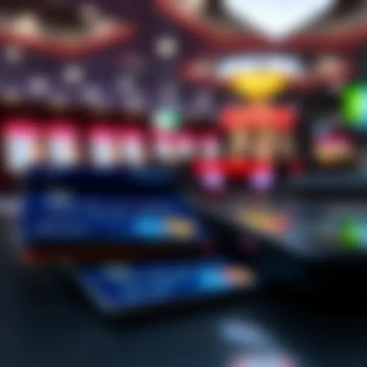 Illustration of secure digital payment methods with credit cards and mobile devices