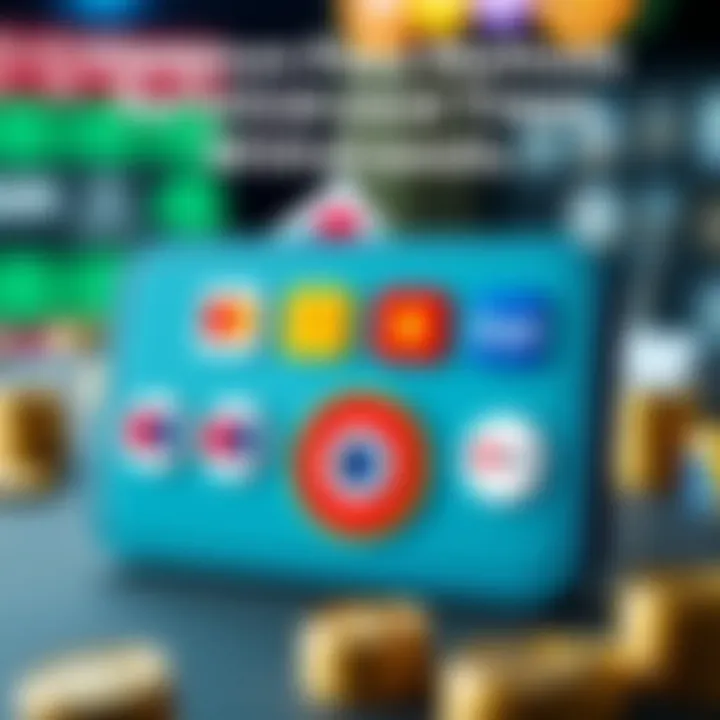 Illustration showing a digital wallet with various payment method icons representing withdrawal options