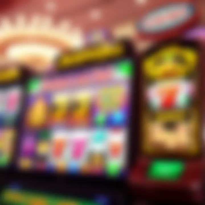 Colorful online casino interface showing slot game symbols and jackpot display