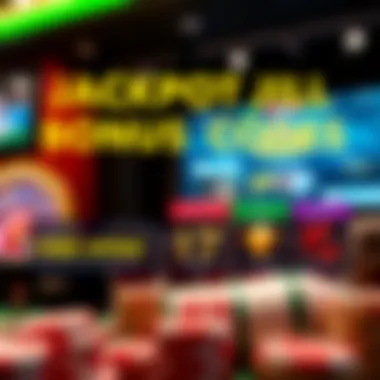 Illustration of various online casino bonus types like free spins, cashback, and deposit bonuses