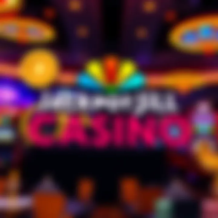 Colorful JackpotJill Casino logo with bright lights and gaming icons