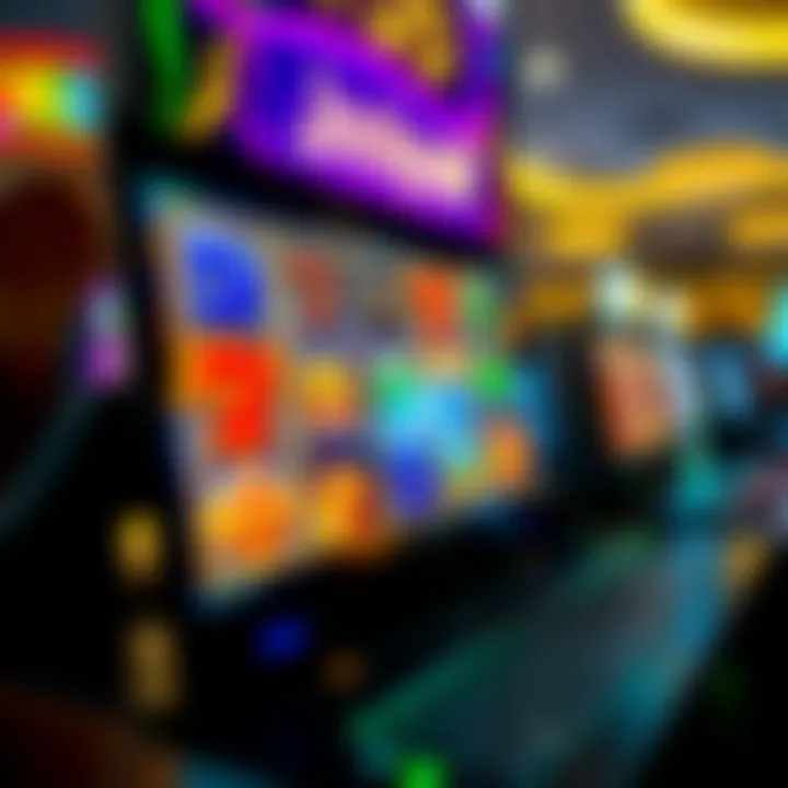 Colorful online casino slot games interface with vibrant symbols