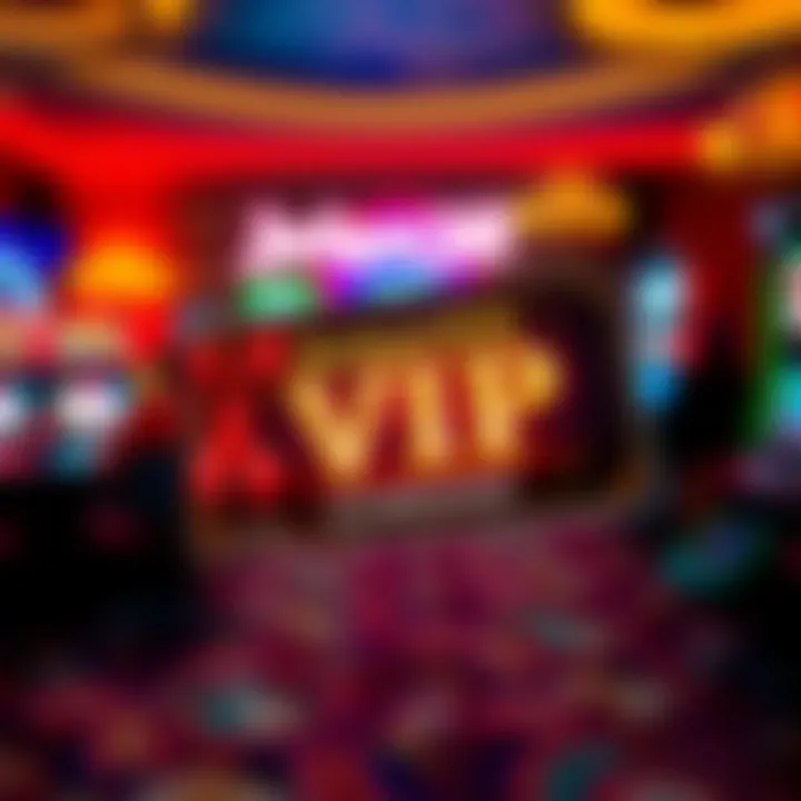 Exclusive VIP membership card glowing with vibrant casino-themed background