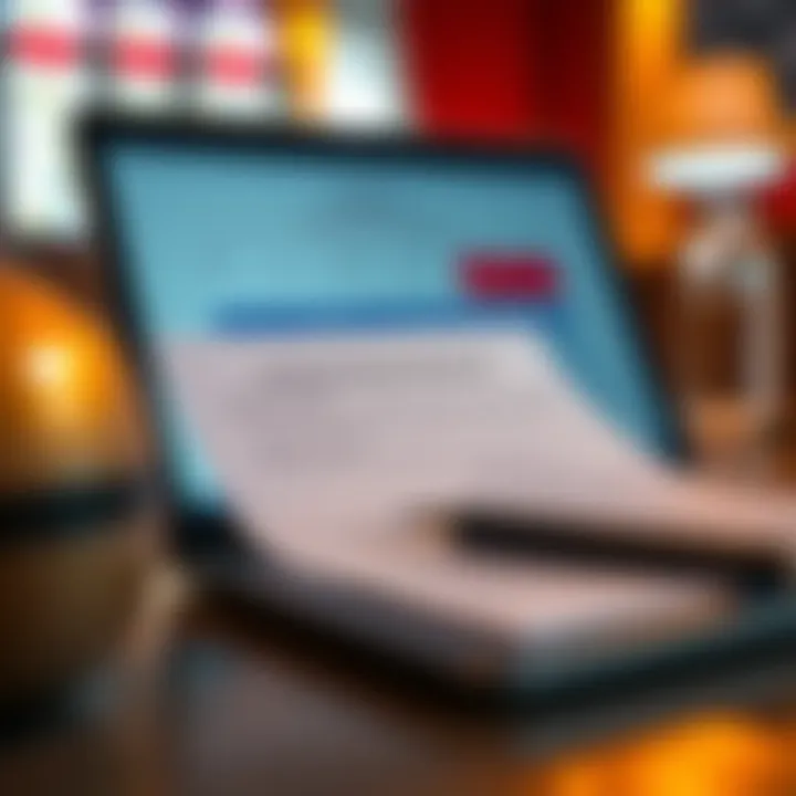 Checklist with verification documents next to a laptop showing transaction confirmation