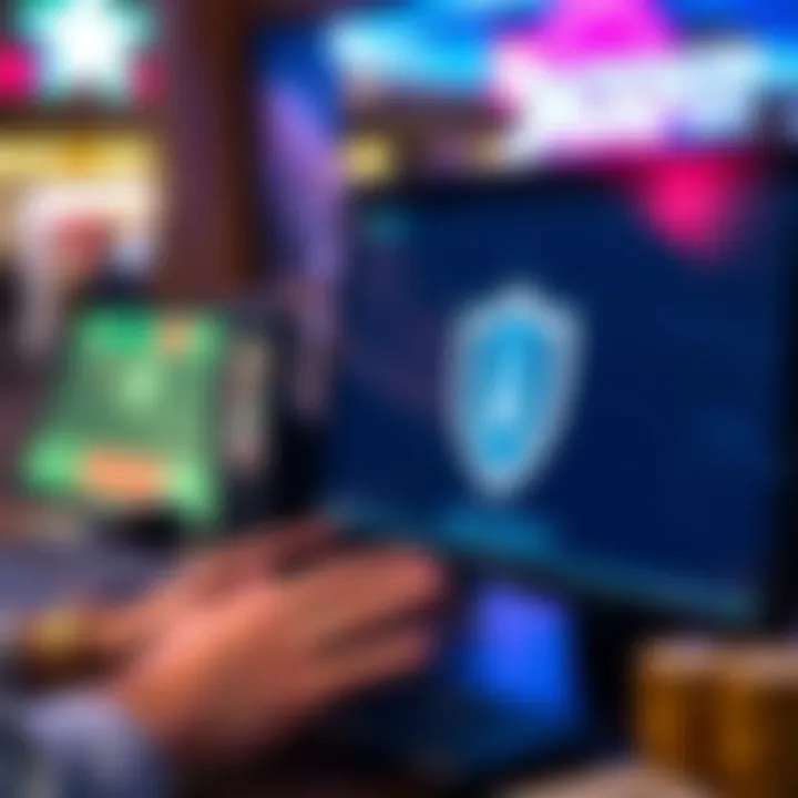 Australian player setting up a Jackpot Jill Casino account on a computer with security shield icon