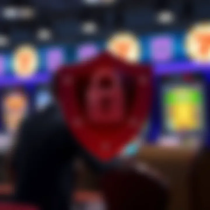 Illustration of secure online gaming with shield and lock symbols