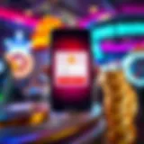 Mobile phone displaying a secure login screen for a gaming platform