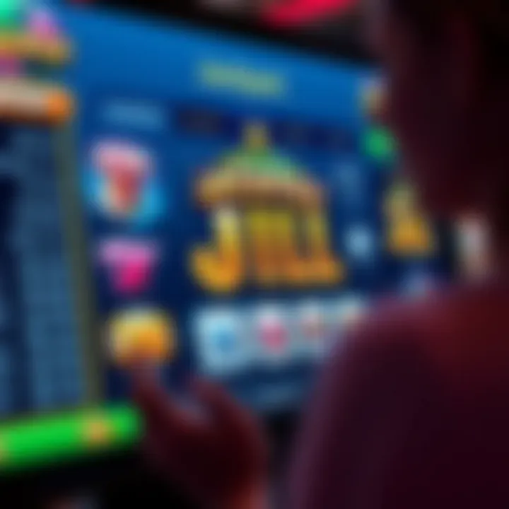 Illustration of online casino interface highlighting Jackpot Jill pokies game and betting options