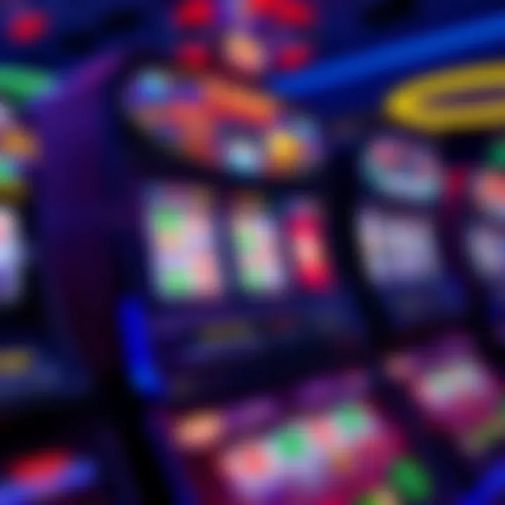 Colorful online pokies interface with various game symbols and vibrant graphics