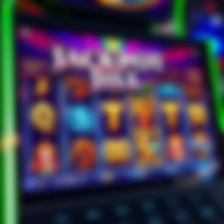 Jackpot Jill Elite slot game interface showing colorful reels and bonus features