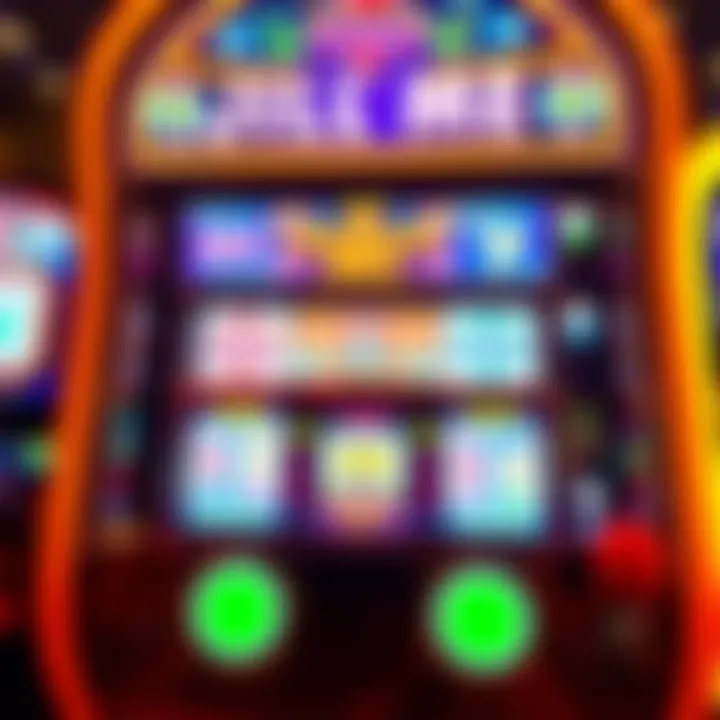 Colorful jackpot machine with bright lights and symbols of rewards
