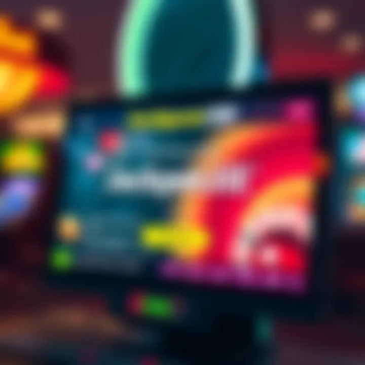 Digital screen displaying a JackpotJill promo code with casino-themed graphics