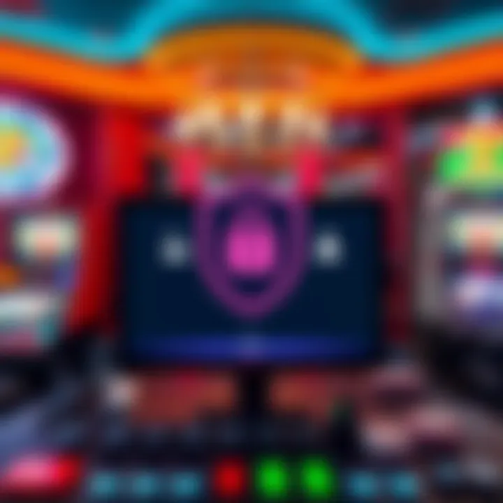 Illustration of secure internet connection and legal compliance symbols for online pokies