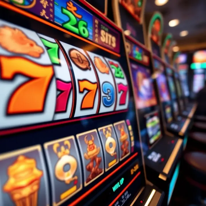 Close-up of digital slot machine reels showcasing gameplay features and winning combinations in the Dragon Link app