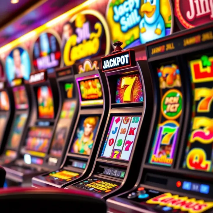 Colorful assortment of online casino slot games with vibrant graphics and engaging themes